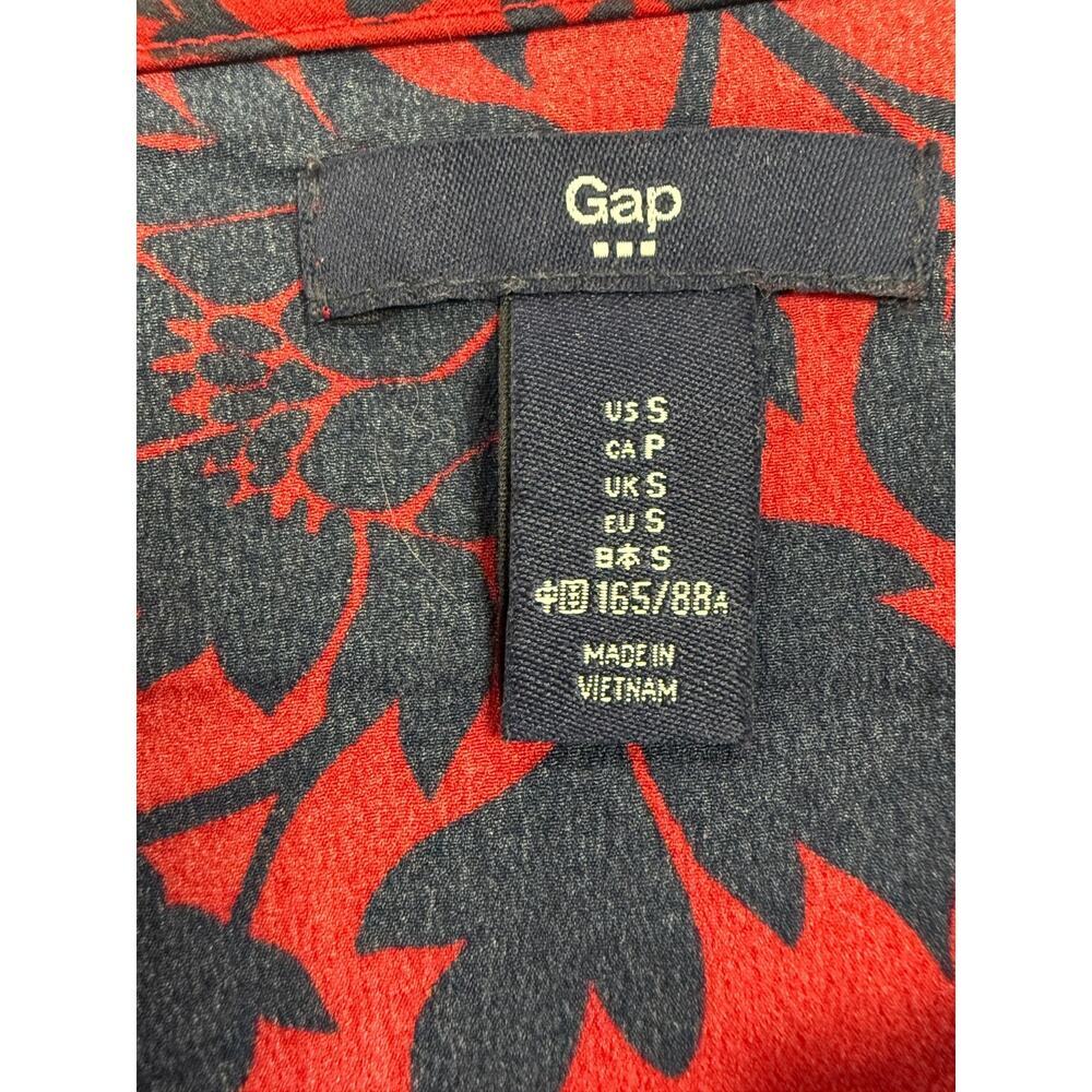 Gap Red Navy Floral Cami Tank Top Feminine Romantic Date Night Small - Picture 3 of 5